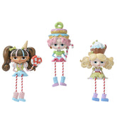 Decoris Polyresin Sweets Girl Figure with Dangling Legs 18cm - 3 Assorted,